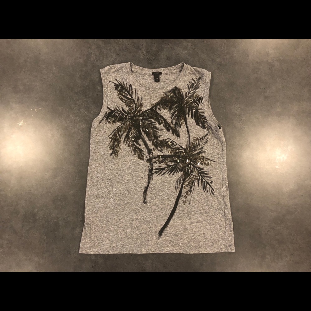 J Crew - Gray sequined tank top